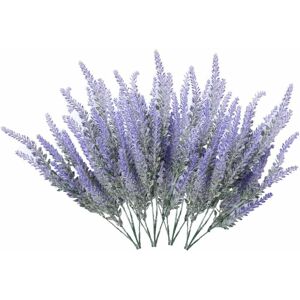 Minkurow - 4 Blumensträuße, künstliche Blumen, beflockte künstliche Blumen, Lavendelpflanze, künstliche Blumen, Topfdekoration (lila)
