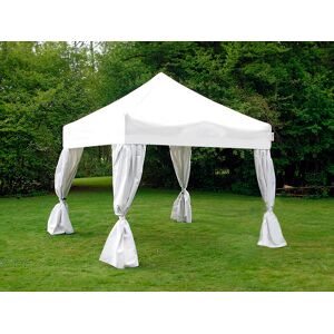 Dancover Faltzelt Faltpavillon Wasserdicht FleXtents Steel 3x3m Weiß, mit 4 Gardinen