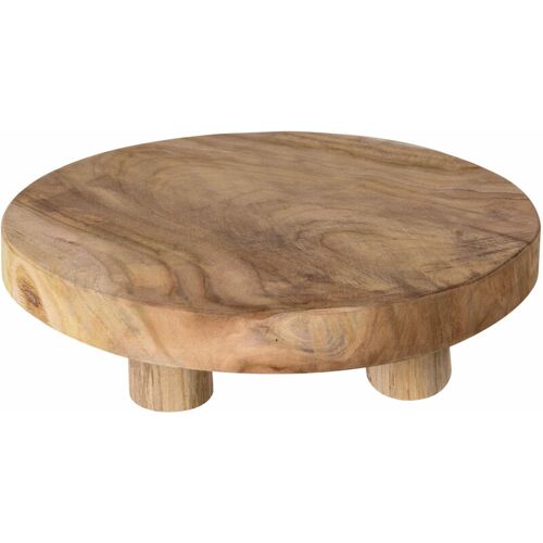 SPETEBO Teak Pflanzenhocker klein – 30 x 7 cm – Holz Deko Hocker Blumenhocker massiv