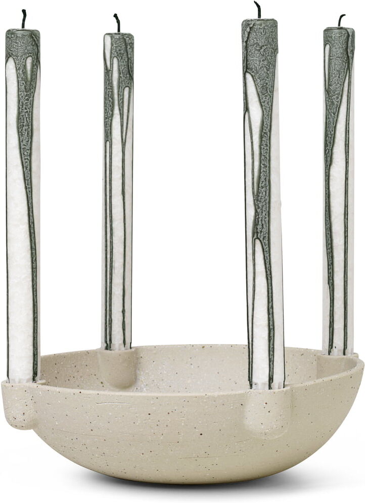 ferm LIVING - Bowl Kerzenständer, Ø 27 x H 6,8 cm, hellgrau