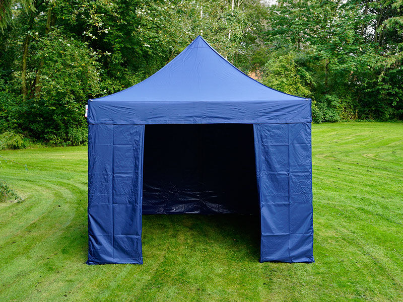 Dancover Faltzelt Faltpavillon Wasserdicht FleXtents PRO 3x3m Dunkeblau, mit 4 Seitenwänden