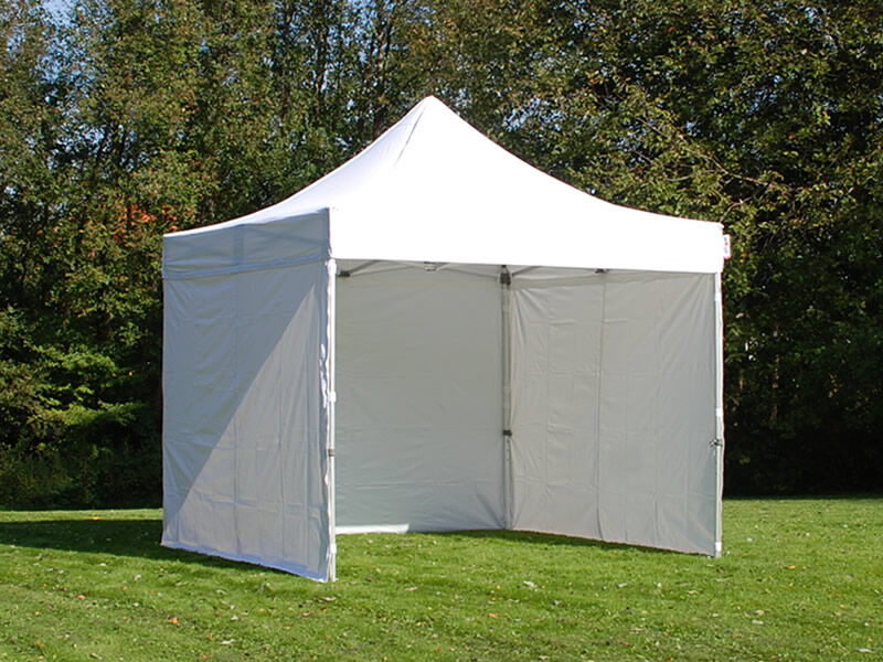 Dancover Faltzelt Faltpavillon Wasserdicht FleXtents PRO 3x3m Weiß, mit 4 Seitenwänden