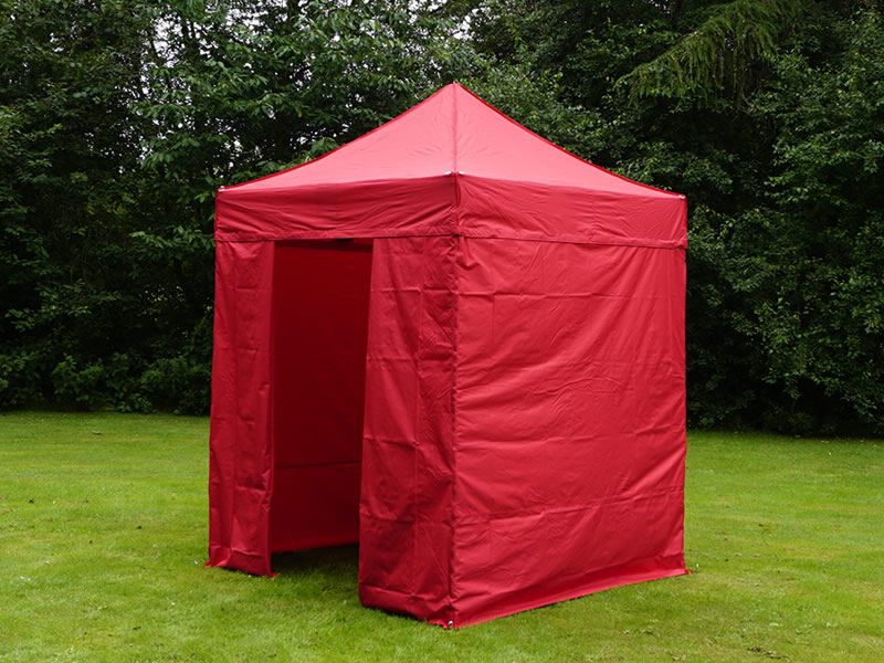 Dancover Faltzelt Faltpavillon Wasserdicht FleXtents PRO 2x2m Rot, mit 4 Seitenwänden