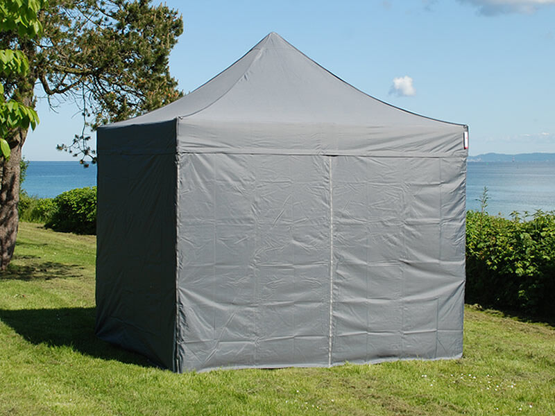 Dancover Faltzelt Faltpavillon Wasserdicht FleXtents PRO 3x3m Grau, mit 4 Seitenwänden