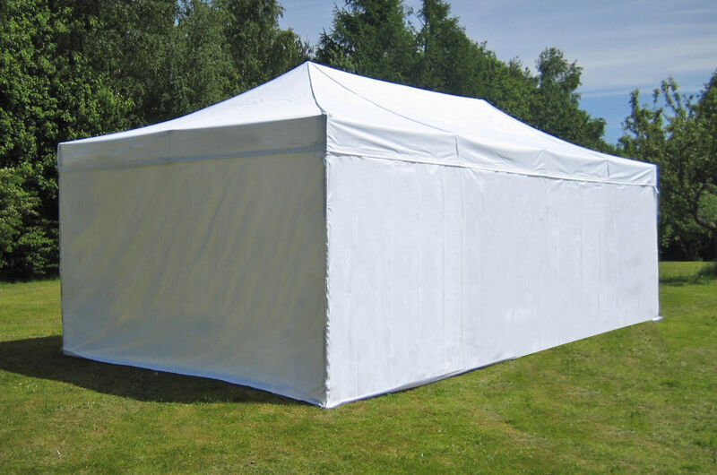 Dancover Faltzelt Faltpavillon Wasserdicht FleXtents PRO 4x8m Weiß, mit 6 Seitenwänden