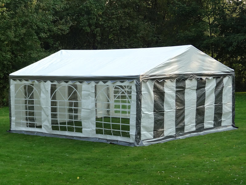 Dancover Partyzelt Festzelt PLUS 5x6m PE, Grau/Weiß