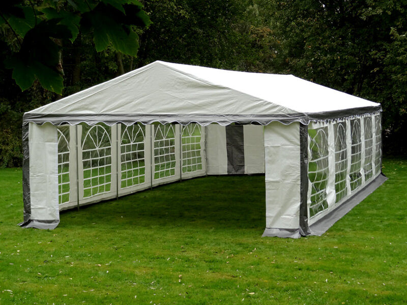 Dancover Partyzelt Festzelt PLUS 5x10m PE, Grau/Weiß