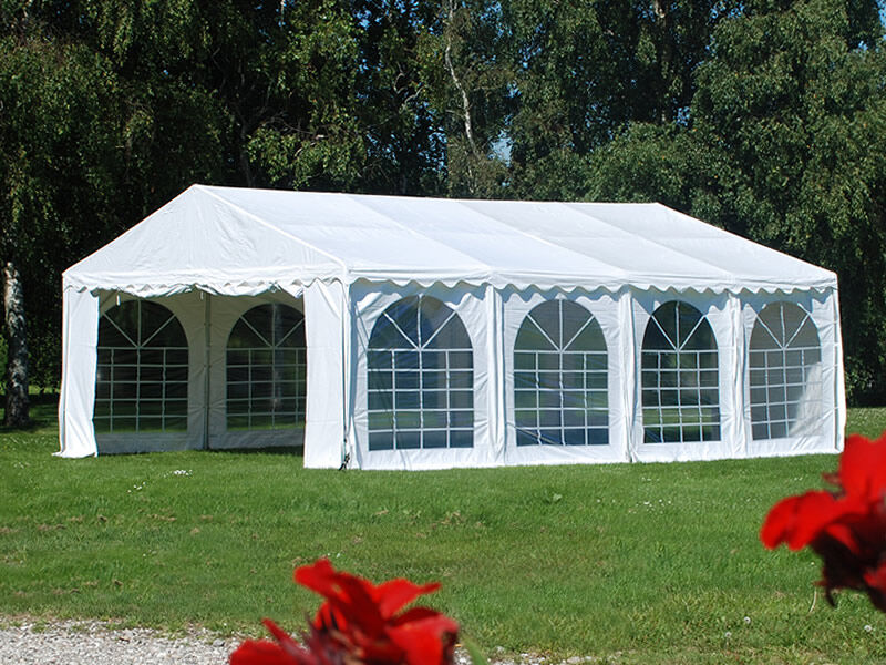 Dancover Partyzelt Festzelt SEMI PRO Plus 6x8m PVC, Weiß