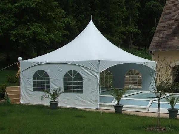 Dancover Pagoden-Partyzelt Festzelt PartyZone 3x3m, PVC, weiß