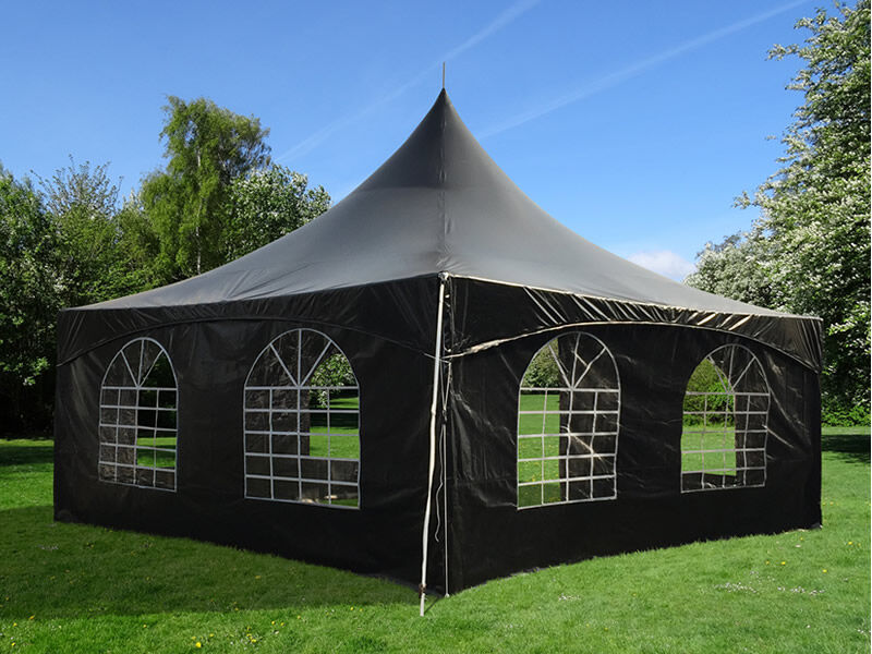 Dancover Pagoden-Partyzelt Festzelt PartyZone 6x6m, PVC, schwarz