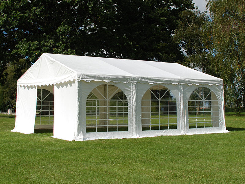 Dancover Partyzelt Festzelt Original 4x6m PVC, Weiß