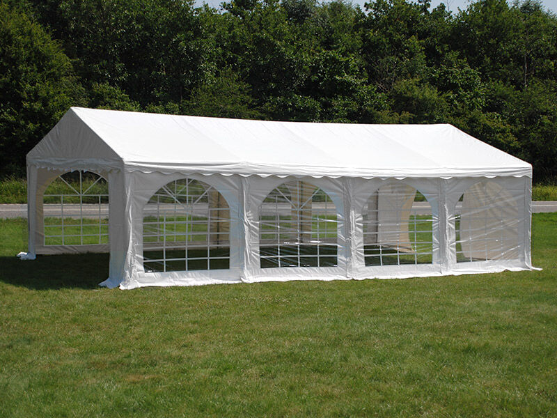 Dancover Partyzelt Festzelt Original 4x8m PVC, Weiß