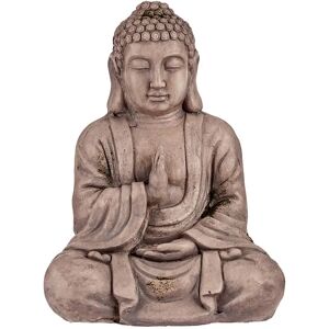 Ibergarden Buddha Statue i Grå Polyesterharpiks 23.5 x 49 x 36 cm