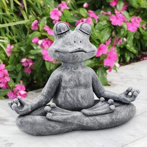 unbranded 13*5,5*9,5 cm Mediterende Yoga Frø-statue - Zen Havefrøfigurer til indretning af hjem og have, Haveskulpturer og statuer Udendørs gårdindretning, Frø D