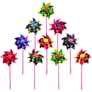 36 stk Plast Regnbue Pinwheel Plæne Have Lawn Spinner Sjov Fiesta Decor Flame Farver 15 x 36,5 cm (Farve Tilfældig)
