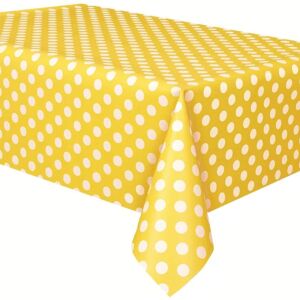 1 STK (Gul) Rektangulær 137 x 183 cm Polka Dot PVC Voksedug Bord