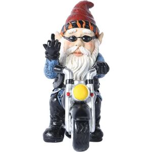 Blå Havenisser Motorcykelstatuer Ornamenter Udendørs Deco