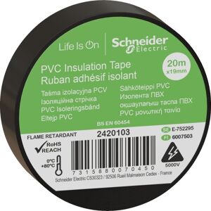 Schneider Electric Schneider Pvc Isoleringstape 19 Mm X 20 M I Sort