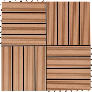 vidaXL terrassefliser 22 stk. 30 x 30 cm 2 m2 WPC teakfarve