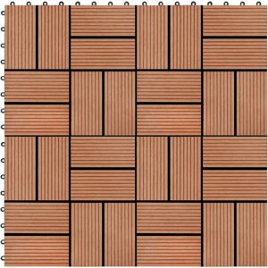 vidaXL terrassefliser 22 stk. 30 x 30 cm 2 m2 WPC teakfarve