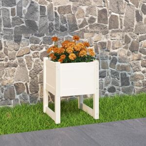 vidaXL plantekasse 40x40x52,5 cm massivt fyrretræ hvid