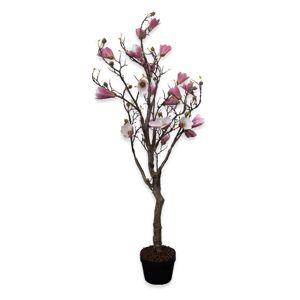 Home-tex Magnolia træ i lilla - 156 cm - Kunstigt magnoliatræ med flotte blomsterhoveder og knopper