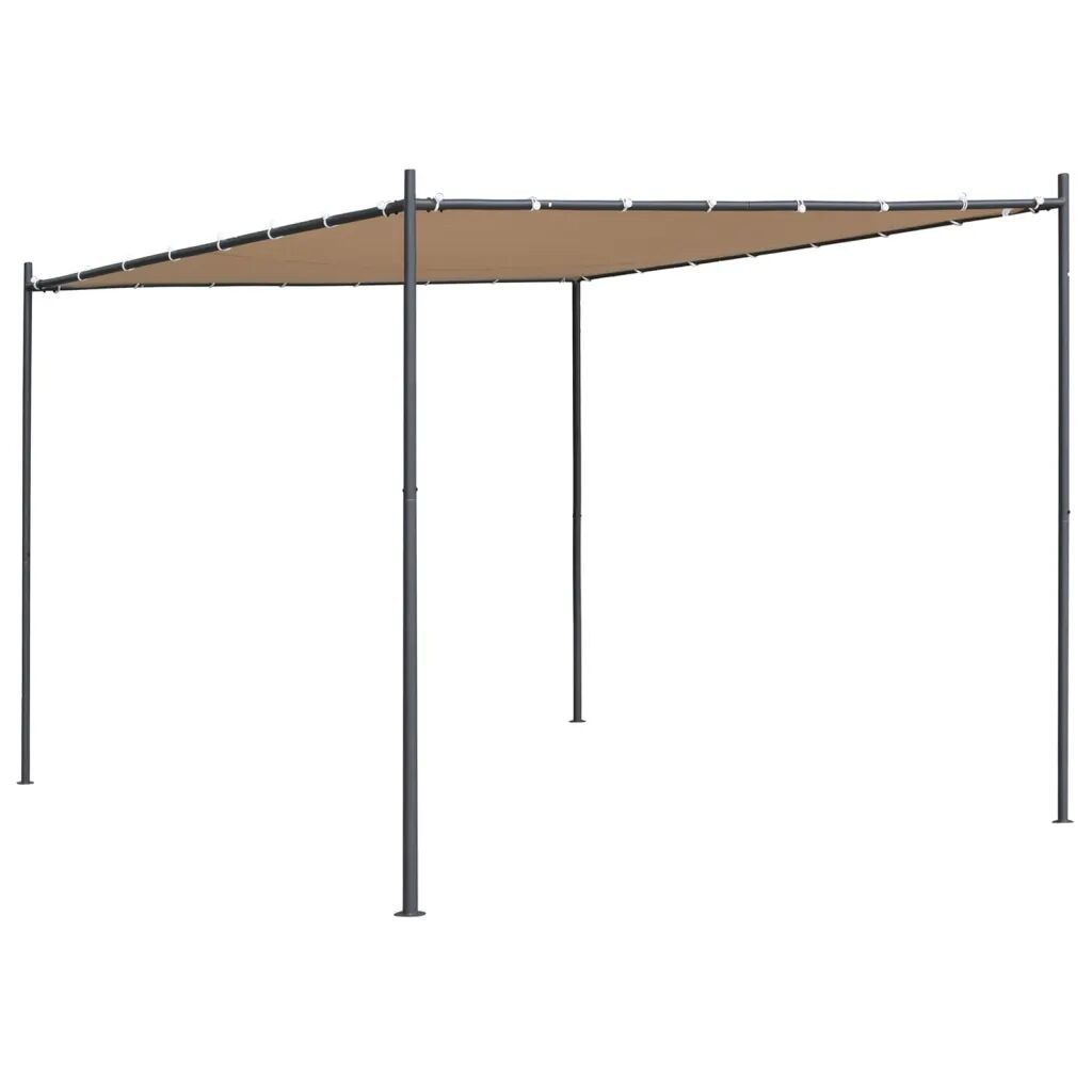 vidaXL pavillon med fladt tag 3x3x2,4 m beige