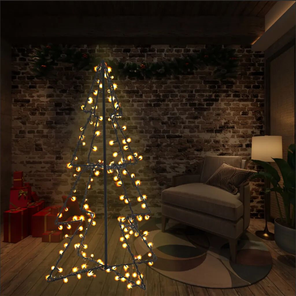 vidaXL kegleformet juletræ 160 LED'er indendørs + udendørs 72 x 120 cm