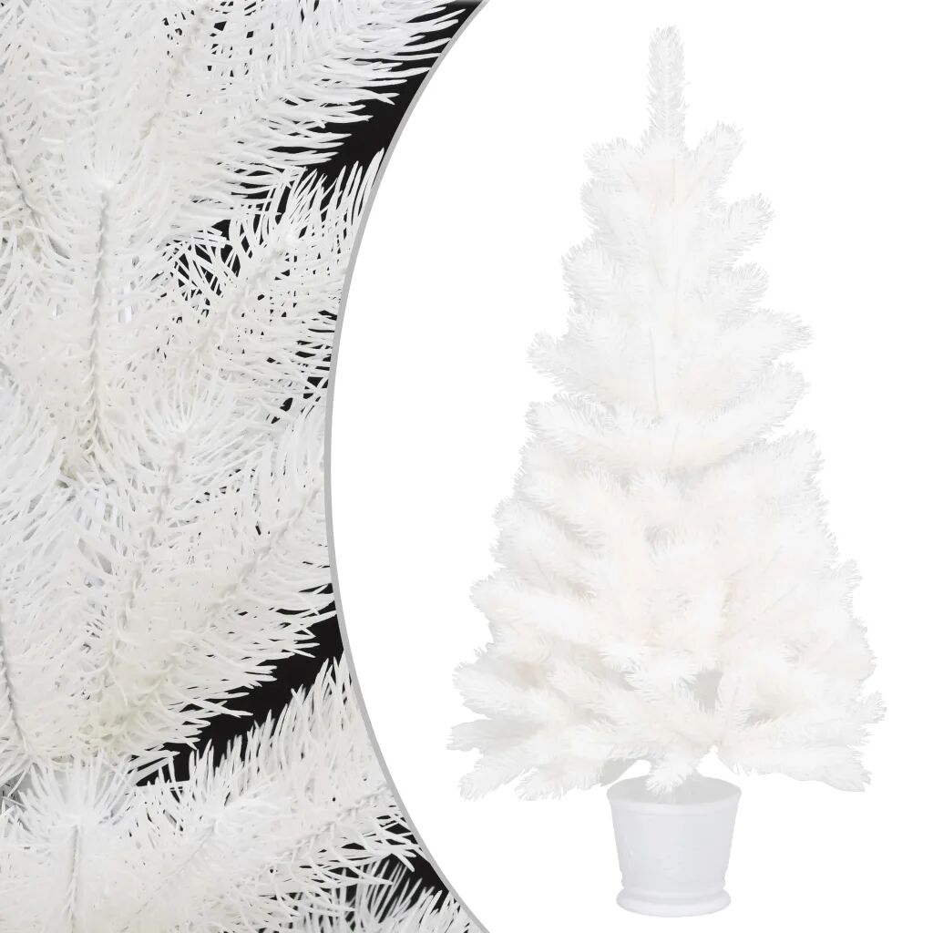 vidaXL kunstigt juletræ naturtro nåle 90 cm hvid