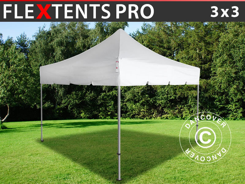 Dancover Foldetelt FleXtents Easy up pavillon PRO "Peaked" 3x3m Hvid