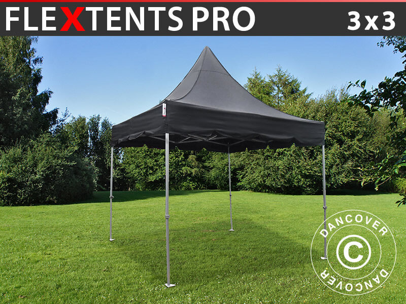 Dancover Foldetelt FleXtents Easy up pavillon PRO Peak Pagoda 3x3m Sort