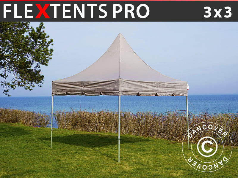 Dancover Foldetelt FleXtents Easy up pavillon PRO Peak Pagoda 3x3m Latte