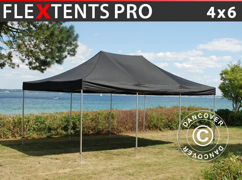 Dancover Foldetelt FleXtents Easy up pavillon PRO 4x6m Sort