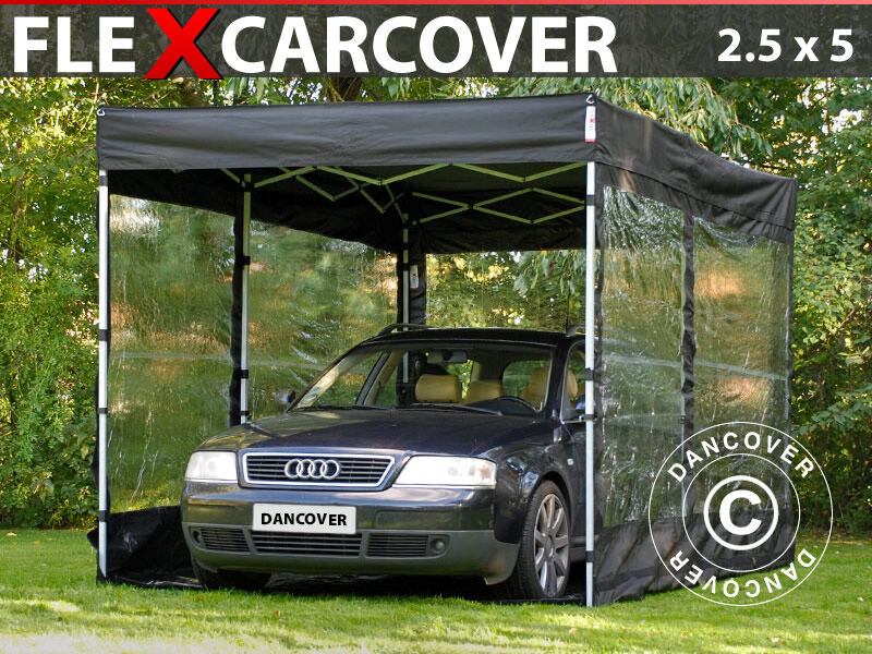 Dancover Foldegarage FleX Carcover, 2,5x5m, Sort