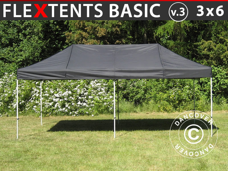 Dancover Foldetelt FleXtents Easy up pavillon Basic v.3, 3x6m Sort