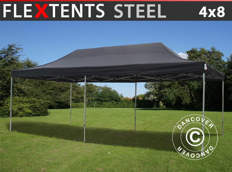 Dancover Foldetelt FleXtents Easy up pavillon Steel 4x8m Sort