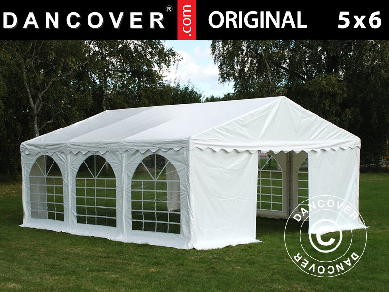 Dancover Partytelt Festtelt Original 5x6m PVC, Hvid