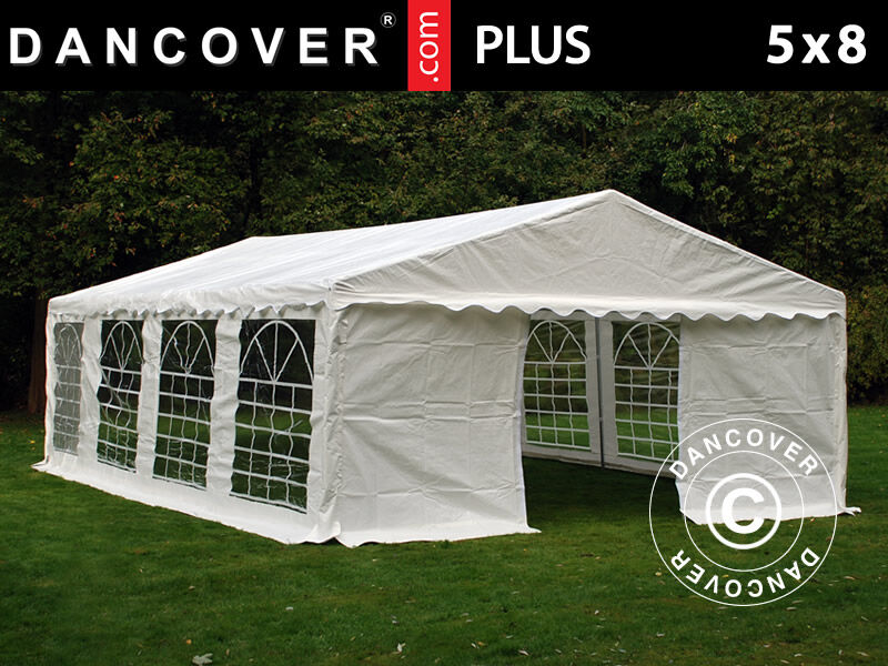 Dancover Partytelt Festtelt PLUS 5x8m PE, Hvid