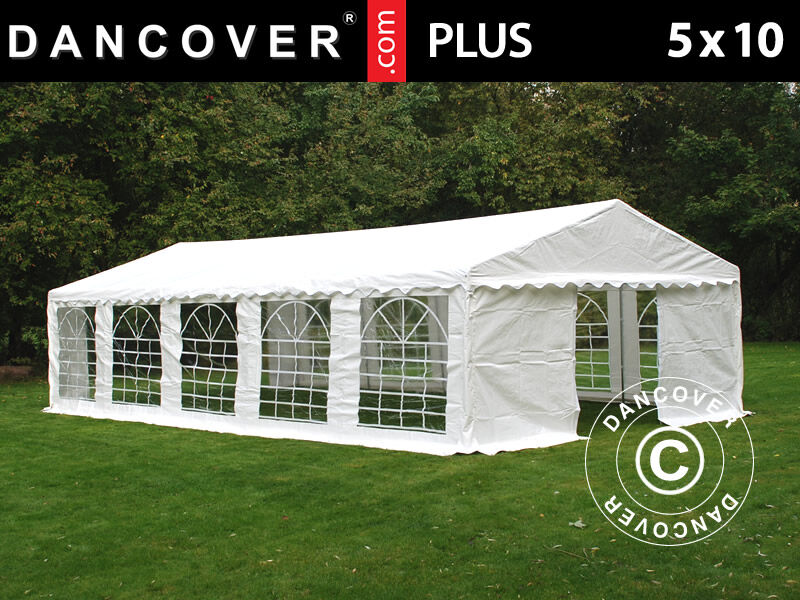 Dancover Partytelt Festtelt PLUS 5x10m PE, Hvid