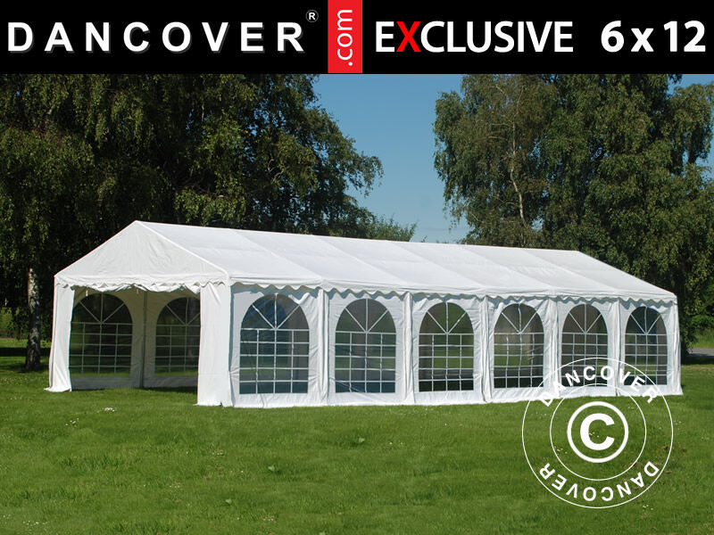 Dancover Partytelt Festtelt Exclusive 6x12m PVC, Hvid