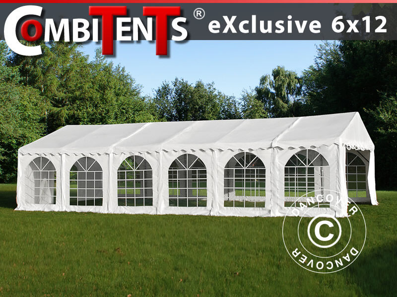 Dancover Partytelt Festtelt, Exclusive CombiTents® 6x12m, 4-i-1, Hvid