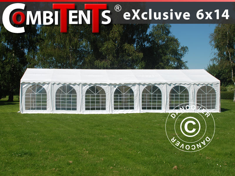 Dancover Partytelt Festtelt, Exclusive CombiTents® 6x14m, 5-i-1, Hvid