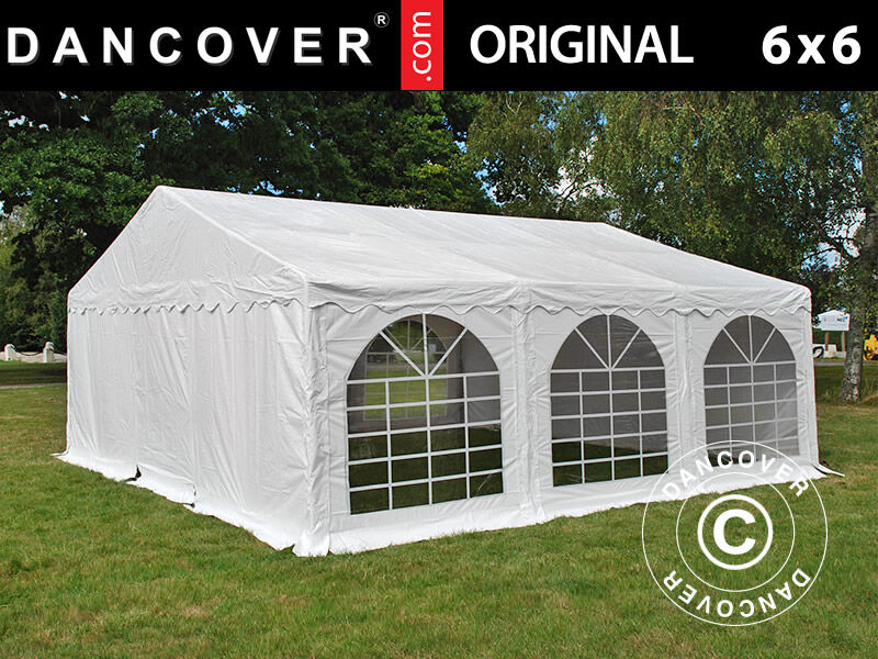 Dancover Partytelt Festtelt Original 6x6m PVC, Hvid