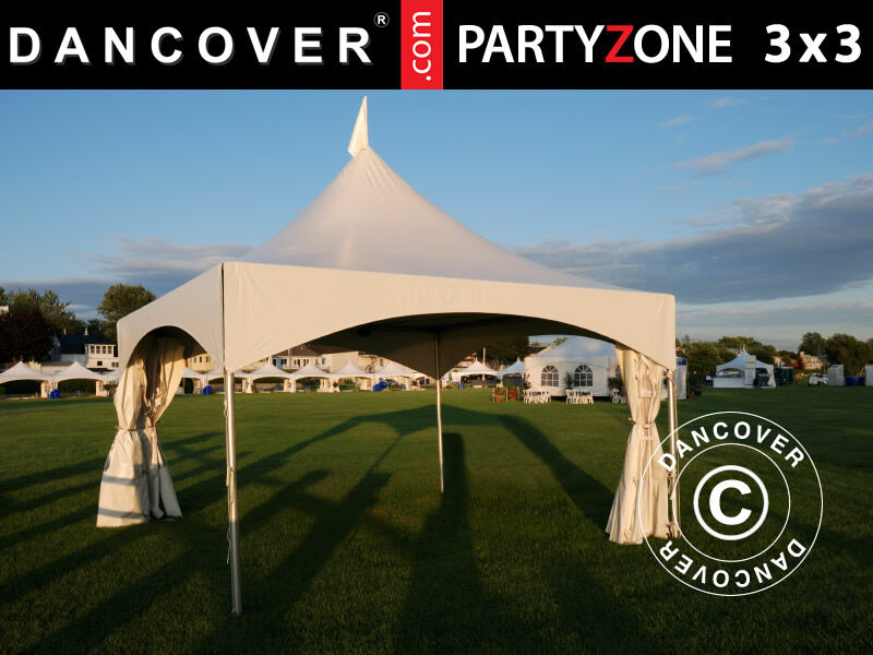 Dancover Pagodetelt PartyZone 3x3m, PVC, Hvid