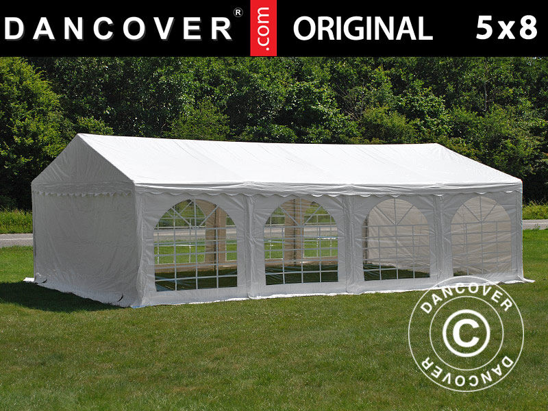 Dancover Partytelt Festtelt Original 5x8m PVC, Hvid