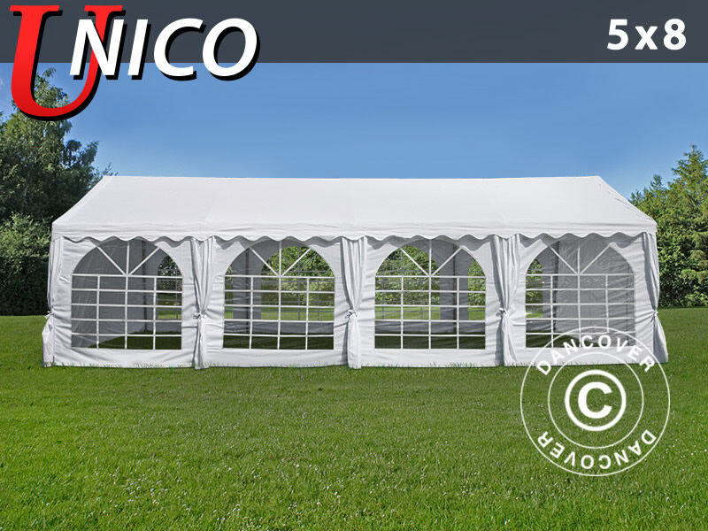 Dancover Partytelt Festtelt UNICO 5x8m, Hvid