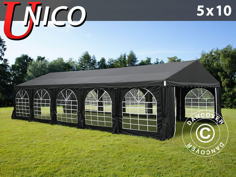 Dancover Partytelt Festtelt UNICO 5x10m, Sort