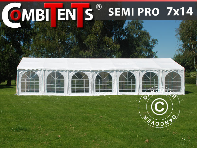 Dancover Partytelt Festtelt, SEMI PRO Plus CombiTents® 7x14m 5-i-1, Hvid