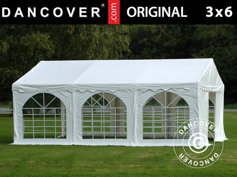 Dancover Partytelt Festtelt Original 3x6m PVC, Hvid