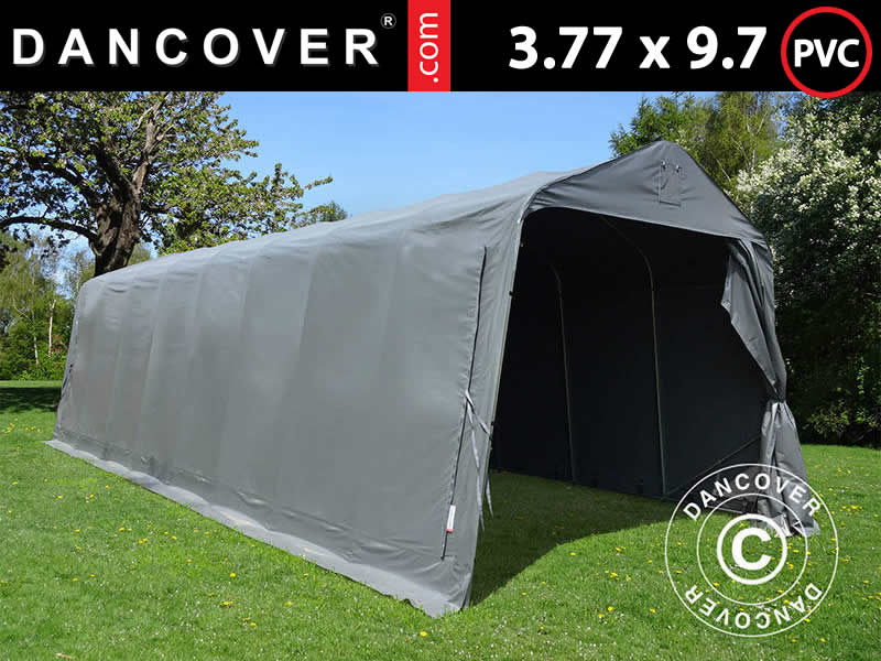 Dancover Garagetelt Opbevaringstelt PRO 3,77x9,7x3,18m PVC, Grå